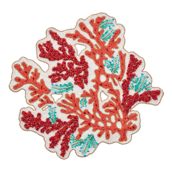 Coral Spray Placemat in Coral & Turquoise