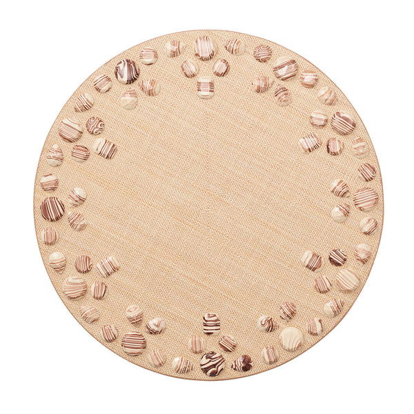 Cabochon Placemat in Natural & Brown