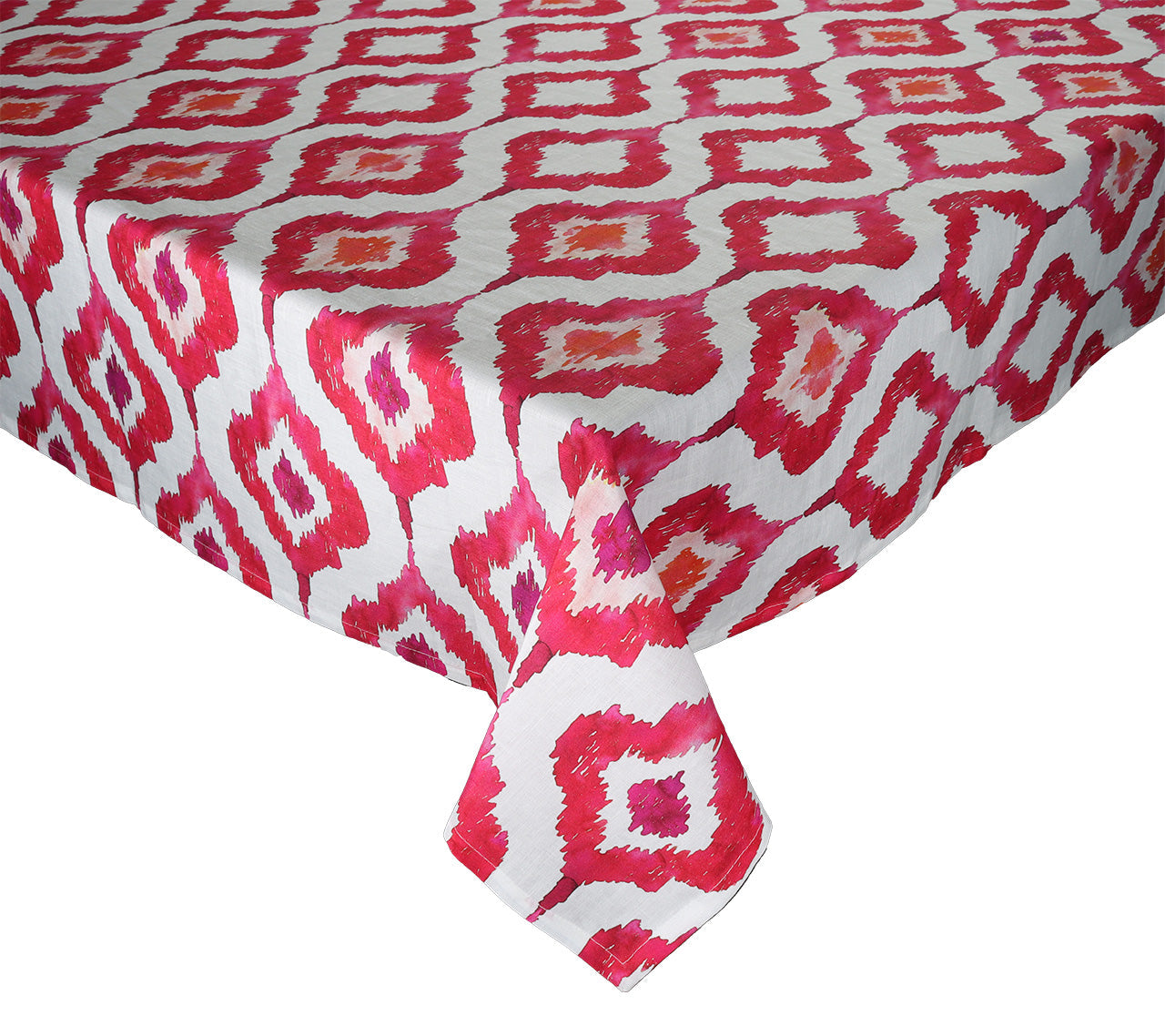 Watercolor Ikat Tablecloth in Fuchsia by Kim Seybert