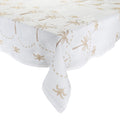 Embroidered Palm Tablecloth in White, Natural & Gold by Kim Seybert