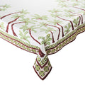 Oasis Tablecloth in Ivory, Green & Brown