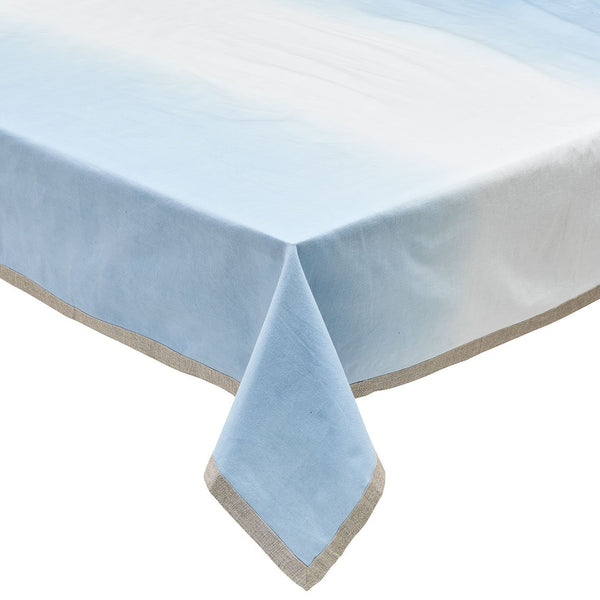 Dip Dye Tablecloth in White & Periwinkle