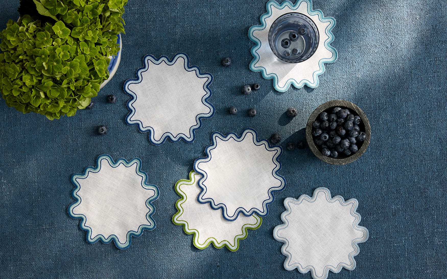Wave Cocktail Napkins by Matouk Collection