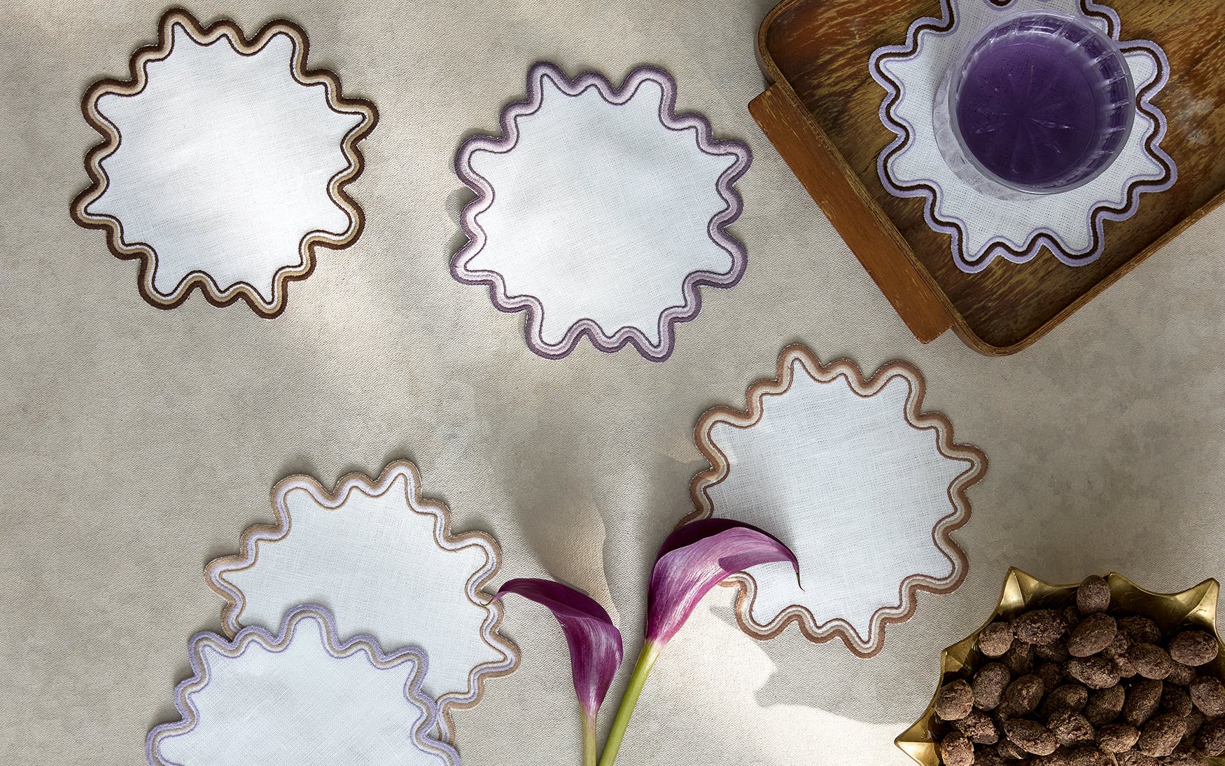 Wave Cocktail Napkins by Matouk Collection