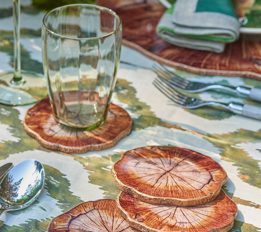 Cedar Coasters in Brown by Kim Seybert