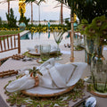 Oasis Placemat in Ivory, Green & Gold by Kim Seybert