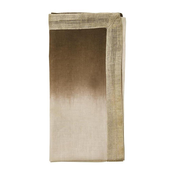 Dip Dye Napkin in Natural, Brown & Gold