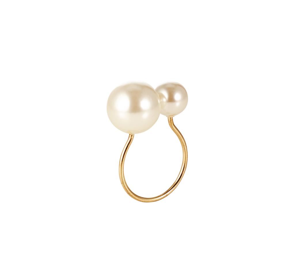 Pearl Napkin Ring in Ivory & Gold by Kim Seybert