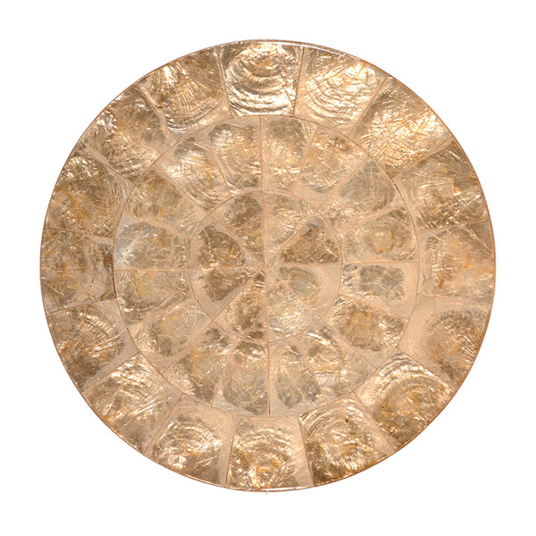 Round Capiz Placemat in Champagne