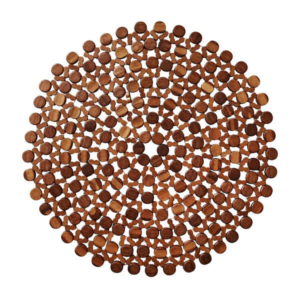 Round Bamboo Placemat in Brown