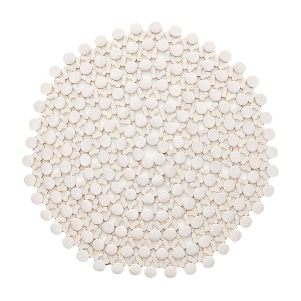Round Bamboo Placemat in White