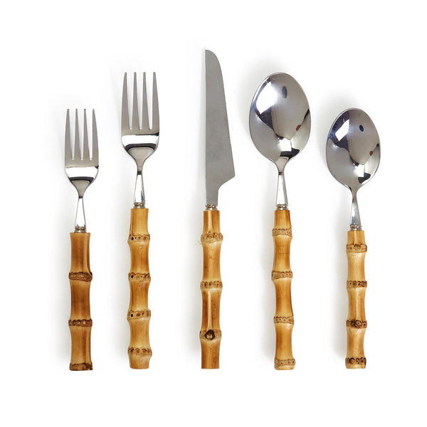 NATURAL BAMBOO FLATWARE SET