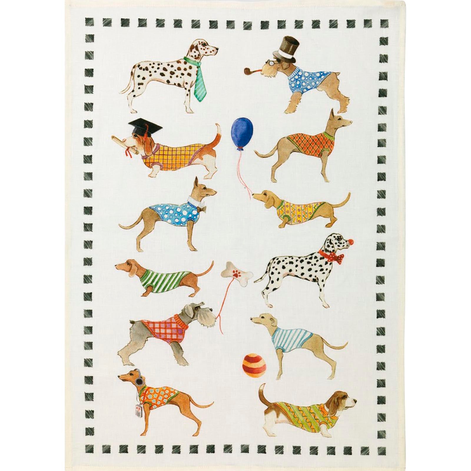 Best Friends Dogs Tea Towel by Tessitura Toscana Telerie