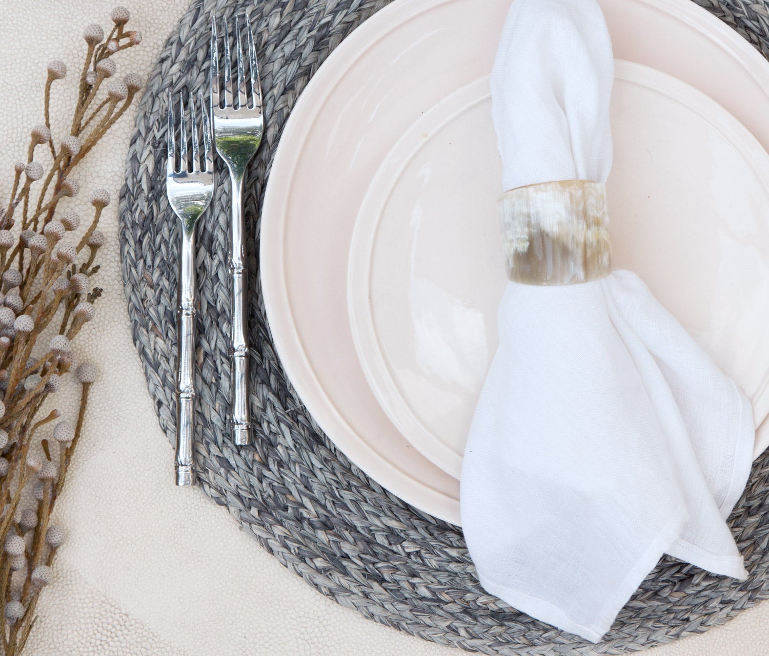James Natural Horn Napkin Ring by Blue Pheasant