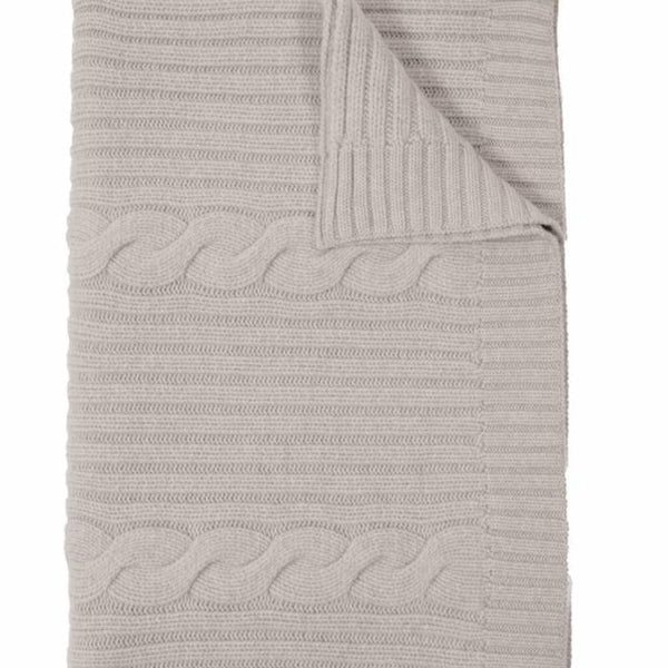 Roma Cashmere Throw In Pearl Gray