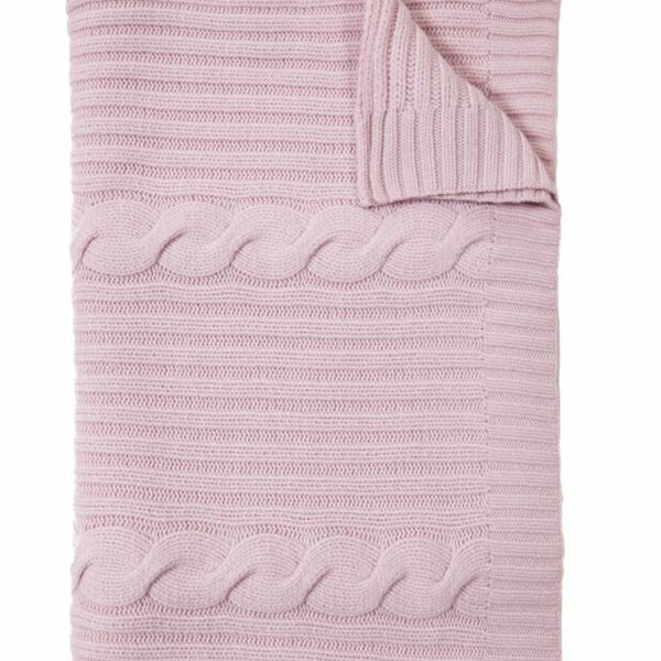 Roma Cashmere Throw In Pink