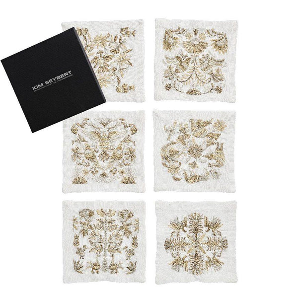 Otomi Cocktail Napkins in Gold & Silver