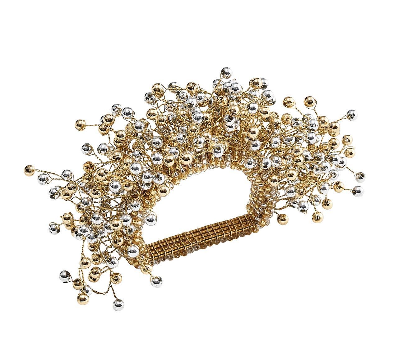Spray Napkin Rings in Gold Silver by Kim Seybert