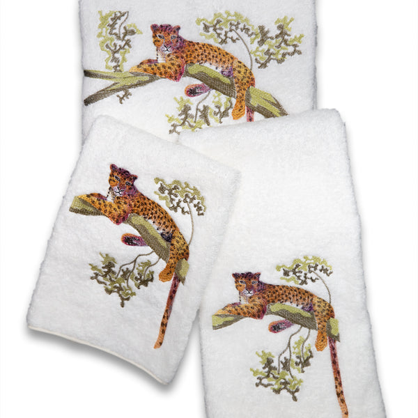 Tree Jaguar On White Towels