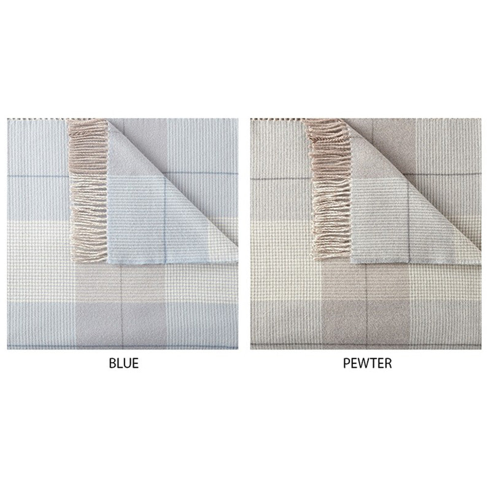 York Plaid Fringe Throws by Peacock Alley