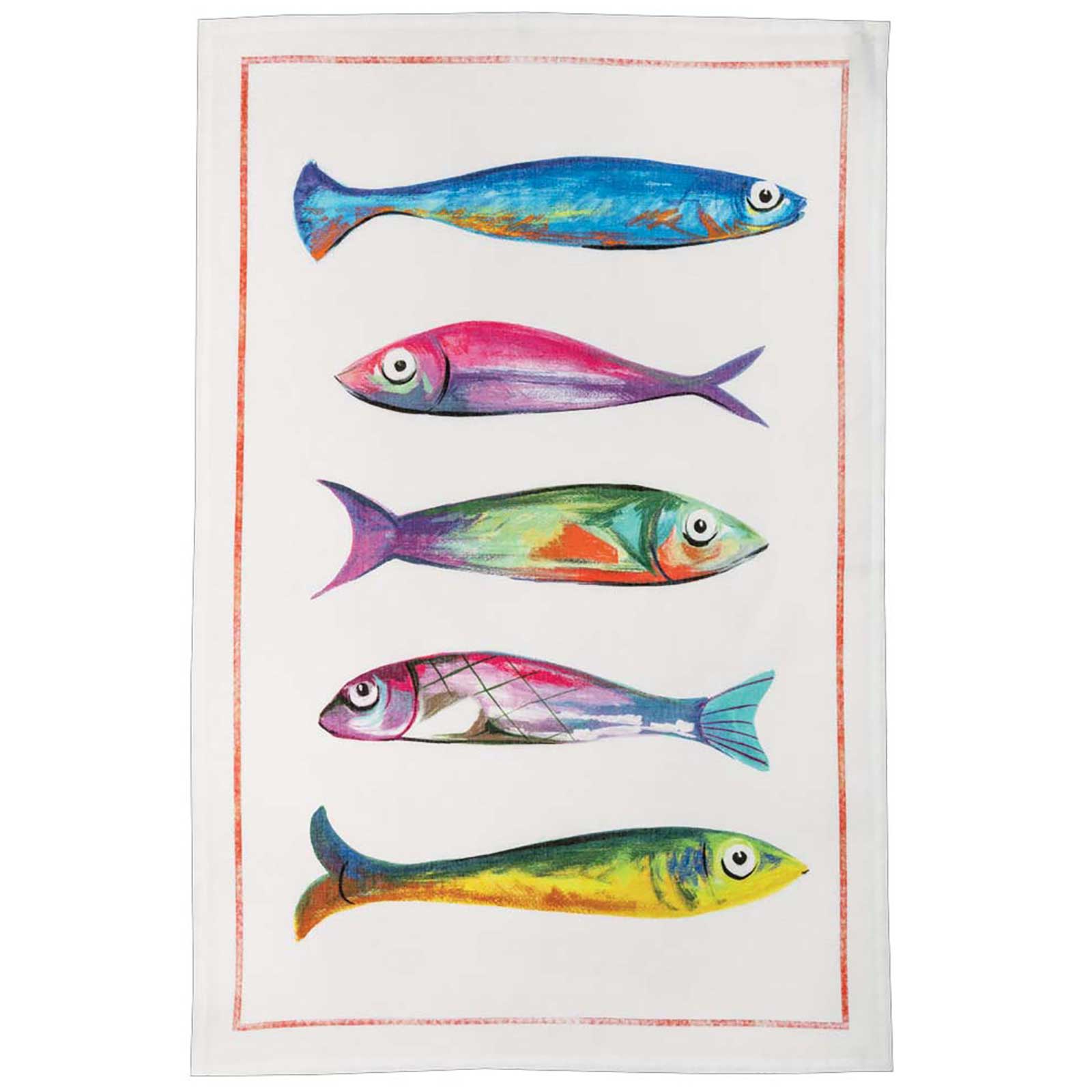 Poisson Bleu - Cinq Tea Towel by Tessitura Toscana Telerie