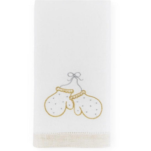 Gold Silver Mittens Guest Towel