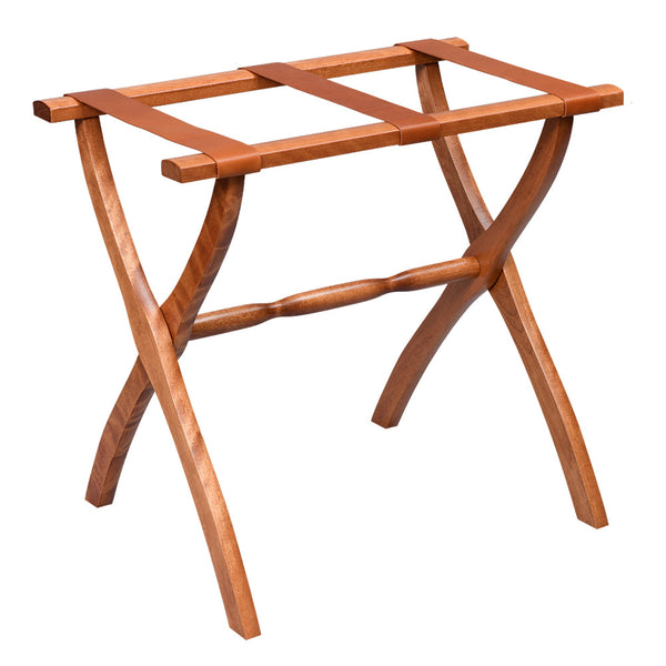 Light Walnut Contour Leg Wood Luggage Rack