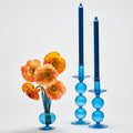 Iris Tall Candle Holder in Blue