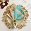 Borealis Placemat in Green & Gold by Kim Seybert