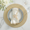 Lune Napkin in White, Gold & Silver by Kim Seybert