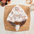 Malta Napkin in White & Brown by Kim Seybert