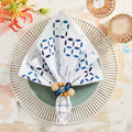 Malta Napkin in White & Blue by Kim Seybert