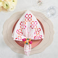 Malta Napkin in White, Pink & Orange