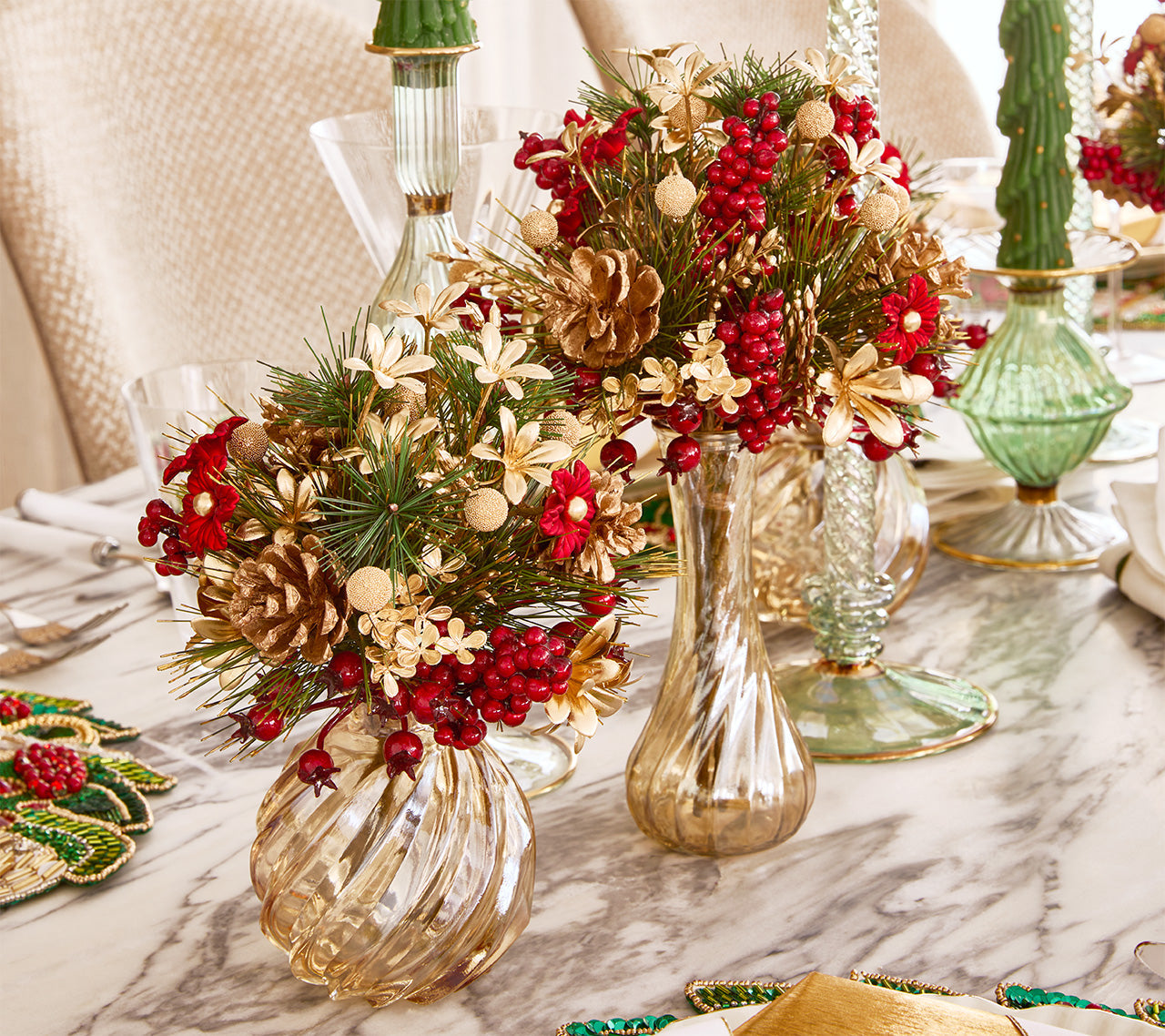 Xmas Cheer Floral Bouquet by Kim Seybert