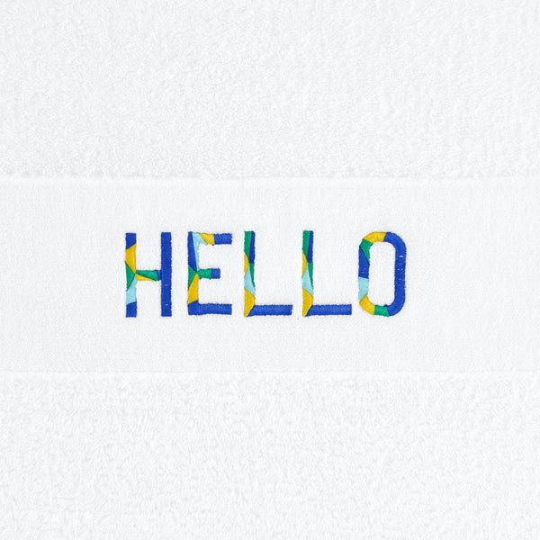 Hello Embroidered Towels