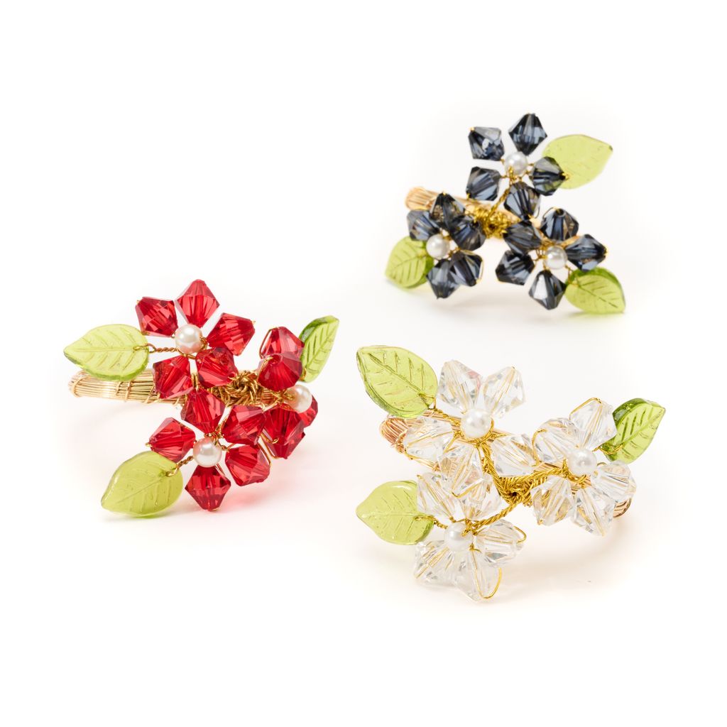 Beaded Floral Napkin Ring by Deborah Rhodes
