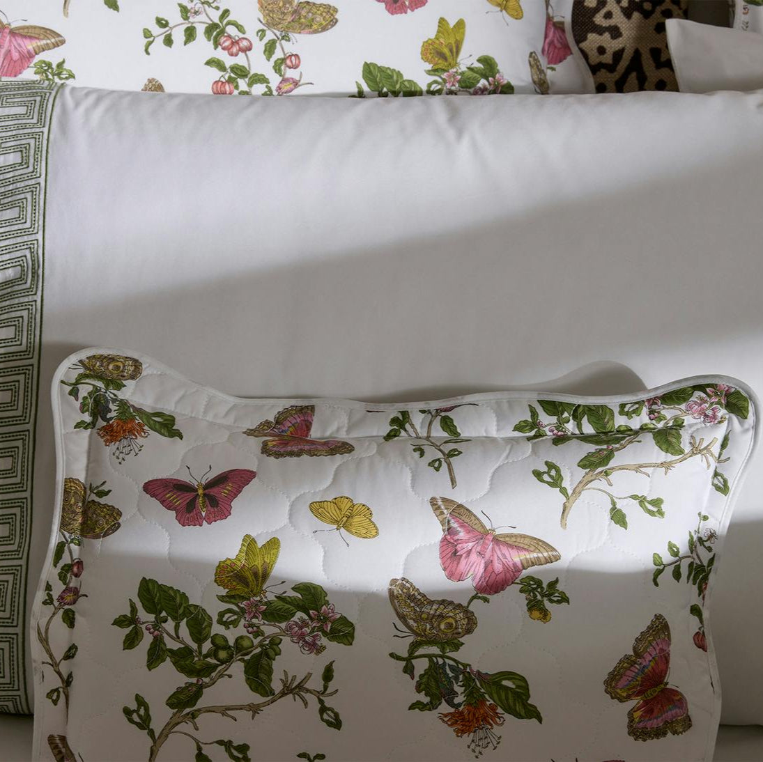 Baudin Butterfly Quilted Coverlet by Matouk