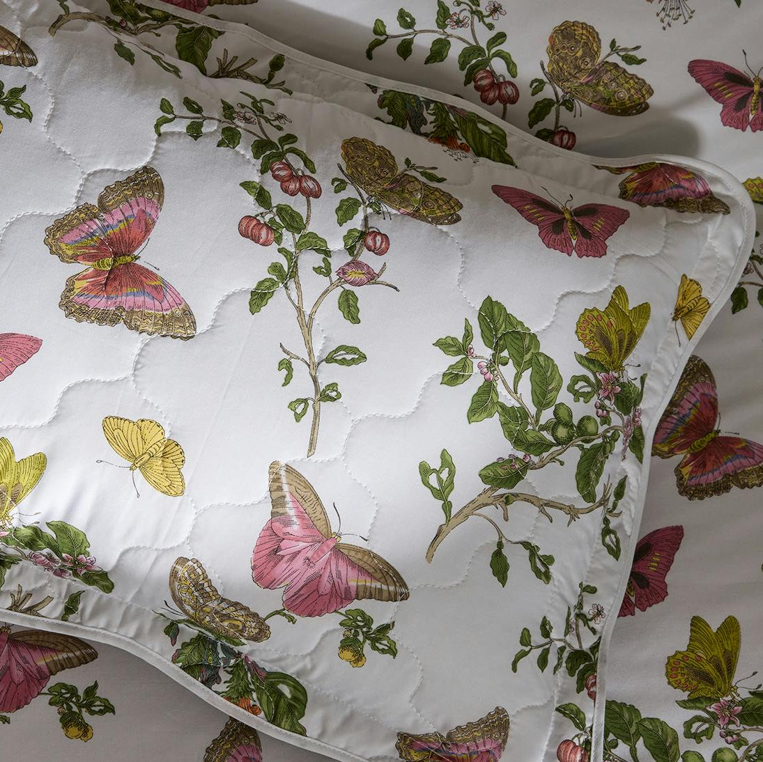 Baudin Butterfly Quilted Coverlet by Matouk