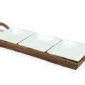 Crudite Section Condiment Server Tray with 3 Porcelain Dish by Calaisio