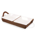 Crudite Section Server Tray with 2 Porcelain Dish by Calaisio