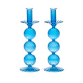 Iris Tall Candle Holder in Blue