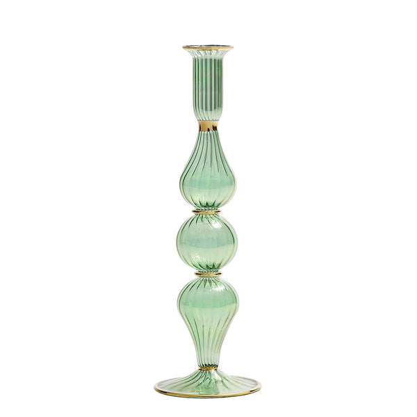 Ripple Candle Holder in Green