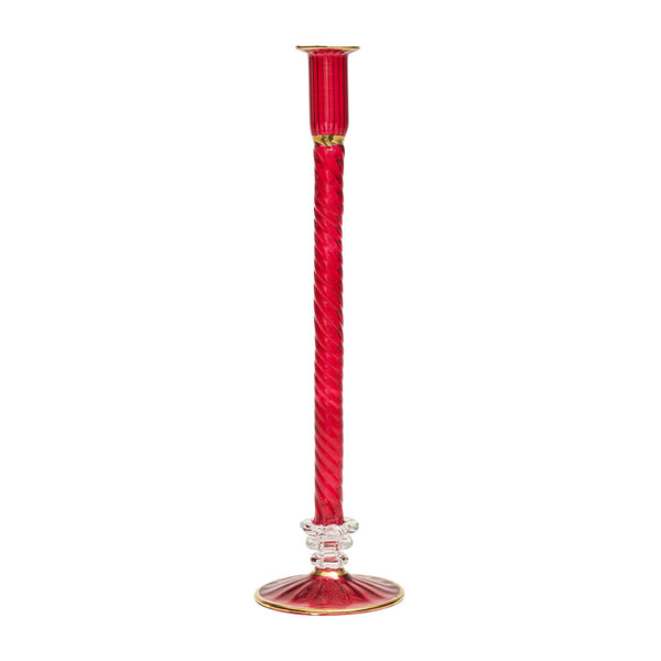 Braid Candle Holder in Red
