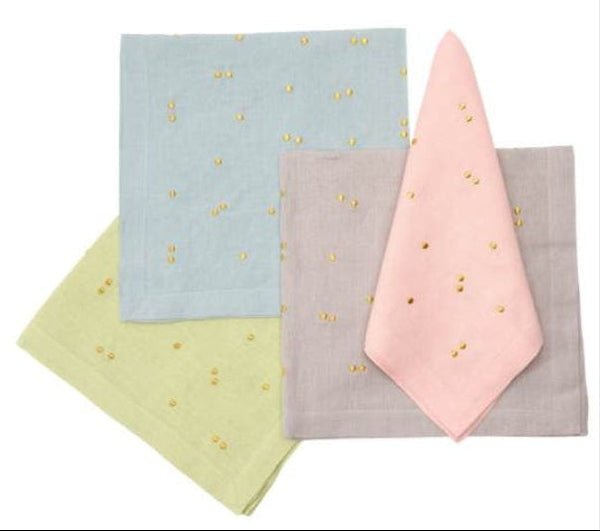 Scattered Gold Dots Embroidered Napkin