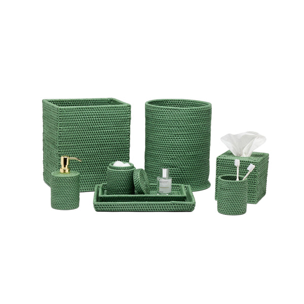 Dalton Moss Green Rattan Vanity Set
