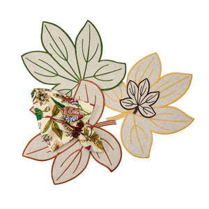 Flax Harvest Leaf Embroidered Placemat