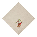 Festive Fawn Embroidered Napkin by Deborah Rhodes