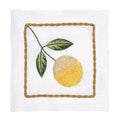 Fruit Blossom Embroidered Cocktail Napkin by Deborah Rhodes