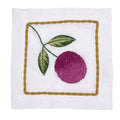 Fruit Blossom Embroidered Cocktail Napkin by Deborah Rhodes