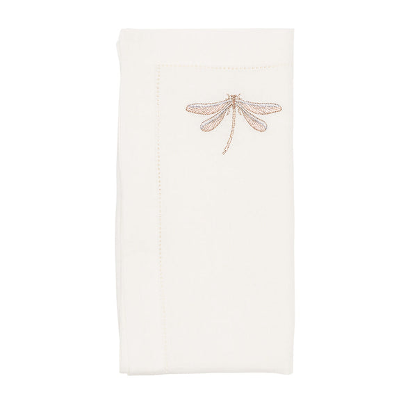 Dragonfly Napkin in White & Multi